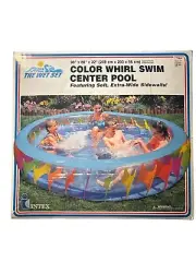 Wet Set Intex Color Whirl Swim Center Pool Inflatable Family Size Pool 98x80x22