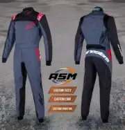 Go Kart Racing Suit Breathable, Moisture-Wicking Adjustable Orange White Green