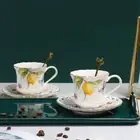 200ml Tea Cup Coffee Mug Golden Spoon Ceramic Mug Tea Set Afternoon Tea