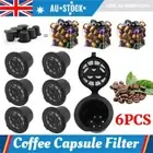 6Pcs For Nespresso Coffee Capsule Refillable Reusable Espresso Pods Filter NEW