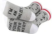 [Generic] PYOUL 1 Pair Aerialist Yogi Dancer Gift I'm An Aerialist What's Your Superpower? Socks Aerial Silks Dancer Aerial Hoop Gift