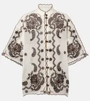 [Zimmermann] Zimmermann Ascension embroidered linen shirt AU 6 white