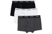 9 x Bonds Mens Guyfront Trunks Underwear Black/ White/ Charcoal Undies