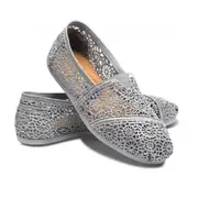 Catzon Women's Fashion Lace Flat Shoes-Gray