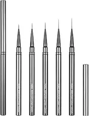 Tavvke 5 Pcs Nail Art Liner Brushes Set, Fine Detail Thin Liner Brushes for Professional Gel Polish Painting, Nail Art Brushes (6/9/12/15/18 mm)