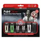 Blood & Glow Halloween Face Paint Kit Fake Blood Glow in the Dark Facepaint