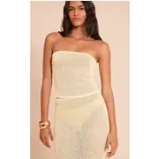 Pale Lime Textured Sequin Bandeau Top, Pale Lime
