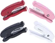 ERINGOGO Realistic Mini Stapler for Dollhouse Desk 4pcs Set Miniature Office Stationery Educational Model Accessories White Pink Red Black