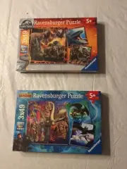 2 Sealed Ravensburger 3 X49 Puzzles, Jurassic World And How To Train Your Dragon