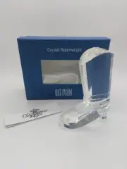 NIB Oleg Cassini Cowboy Boot Shaped Crystal Paperweight