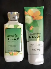 Bath and Body Works CUCUMBER MELON Body Lotion 8 oz & Body Cream