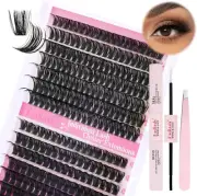 DIY Volume Lash Extension Kit with D Curl Clusters and Tools for Home Use