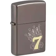 Zippo Lighter Lucky 7 Design Metal Construction Refillable and Windproof 48913