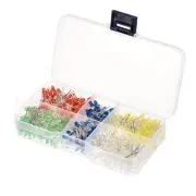500Pcs 3mm LED Light Emitting Diode Cylinder Head Bulbs Set 5 Colors