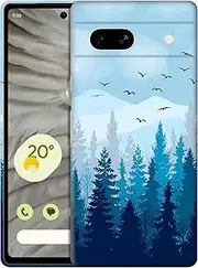 [GlamCase] for Google Pixel 7A 5G, Google Pixel 7A 5G Case - Nature Misty Forest Design Printed Slim & Sleek Cute Plastic Hard Snap on Protective Designer Back Phone Case/Cover for Pixel 7A 5G