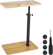 360° Rotatable Sofa Tray Table Height Adjustable End Table Perfect for Sofa Laptop Snacks in Living Room for Bed or Chair with Phone Tablet Slots Multifunctional TV Tray Table for Small Spaces