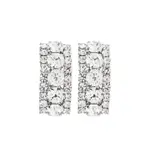 [Alessandra Rich] Alessandra Rich Crystal-embellished Rectangular Earrings ONE SIZE SILVER