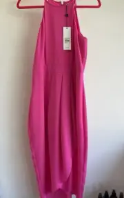 Brand New Womens Dress Size 10 Pink Halter Neck Cooper St RRP $159.95 Midi
