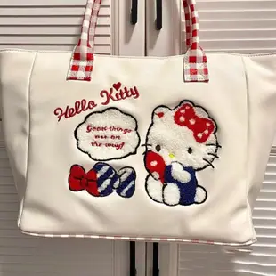 HelloKitty托特包  可愛大容量單肩手提包 原創刺繡 電本包包