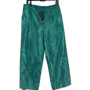 NWT TIBI TEAL SILK FLAIR CROP PANTS