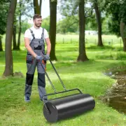 48L/63L Lawn Roller, Heavy-Duty Steel Push/Pull Sod Roller, Water & Sand Filled