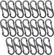[Y8HM] 20 Pcs Mini S Shape Carabiners, Double Clip Hooks Keychain Carabiners for Home, Outdoor Hiking, Fishing, Camping