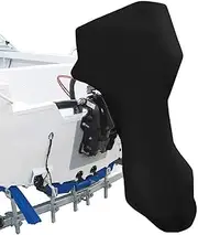 AONNOUS Boat Full Outboard Motor Cover 600D Heavy Duty Fabric, Waterproof, Black Outboard Boat Engine Cover (for 30~60HP Motor)