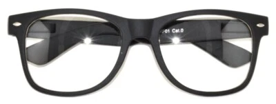 BLACK MATTE GLASSES CLASSIC VINTAGE RETRO CLEAR LENS SUNGLASSES SHADES UVB UVA