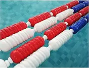3.3ft-98ft Safety Rope with Buoy, Pre-Installed Floating Pool Safety Rope, Safety Floating Line for Dividing Shallow Swimming Competition Lane Pools(Nylon,25m/98ft)