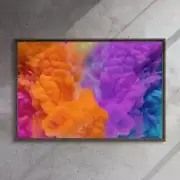 Abstract colors drop to the water 36x24-Framed Canvas print