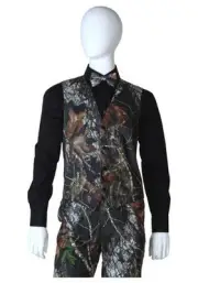 Mossy Oak breakup Camo Tuxedo vest and longtie perfect for PROM/WEDDING 2XL