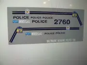 Baltimore Maryland Housing Police Patrol Car decals Old School 1:43