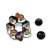 SEVEN DWARFS PIN Disney's Snow White Inspired Wreath Enamel Lapel Brooch