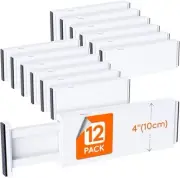 Lifewit 12 Pack Drawer Dividers 4" High 11-17" Adjustable Dresser Drawer