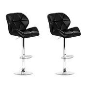 2 x Kitchen Bar Stools - Black and Chrome