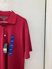 Pebble Beach Performance burgundy Skycrest Homes polo Shirt men's Large NWT