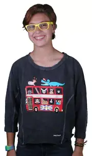 Paul Frank Cruising In London Black Dolman Longsleeve Sweater Top