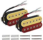 SHENGSUI Neck+Bridge Pickup Set Ceramic Double Coil Humbucker Pickups for Electric Guitar Pickup Replacement RedCream