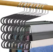 Multi Pants Hangers Space Saving- 4 Tier Space Saving Hangers- Metal Hangers