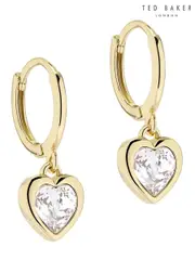 Ted Baker Gold Tone Hanniy Crystal Heart Huggie Earrings (W28150) | $81