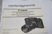 CANON FD 50mm F3.5 FD MACRO LENS INSTRUCTION MANUAL GUIDE BOOK SPANISH ITALIAN