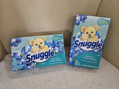 Snuggle Fabric Softener Dryer Sheets, Blue Iris & Ocean Breeze, 70 Count X2