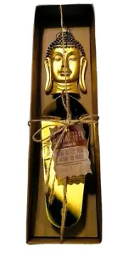 Thirstystone Global Trek Gold Tone Buddha Head Cake/Pie Server Found Objects New
