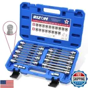 RIZOM 20-Piece 3/8 Inch Drive Long Ball End Hex Bit Socket Set, Extra Long Al