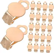 MOBUTOFU 50pcs Non-Pierced Frog Ear Clips Clip-on Earrings Trunk Decals Clip-on Converters Tail Logo Decals Ear Helmets Small Bumper Decals Door Decals Exterior Parts Decals Golden Iron