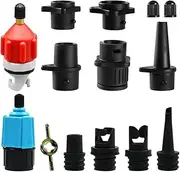 Inflatable SUP Pump Adapter, Paddle Board SUP Valve Adapter with 9 Standard Air Pump Nozzles, Sup Valve Adapter, for Dinghy, Inflatable SUP Boat Paddl-e Board Stand Up Pa-ddle Boar-d