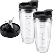 5-piece Blender Replacement Parts 24oz Ninja Blender Cups with To-Go Lids, 7 ...