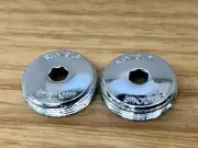 Suntour - Old Font Crank Caps - Chrome - old school bmx