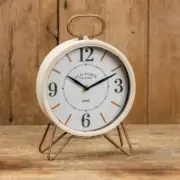White and Gold Tabletop Clock