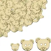 Jagowa 120PCS Teddy Bear Buttons DIY Crafts Wooden Bear Buttons DIY Sewing Crafts Knitting Clothes